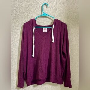 Freeloader Maroon V-Neck Woman’s Hoodie